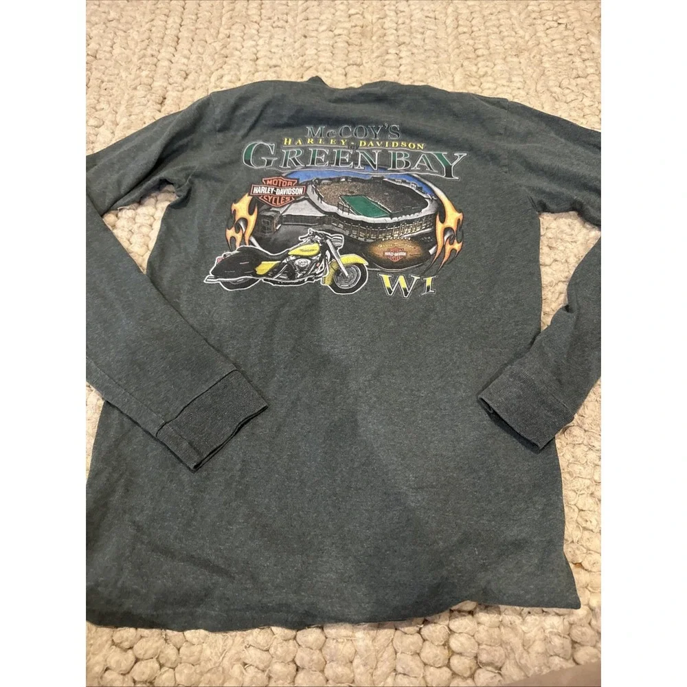 Vintage Harley Davidson Mc Coys Green Bay T-shirt Size Medium Made‎ In USA